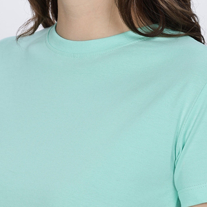 Wholesale Custom Made Women's Summer Eco-Friendly Breathable 100% Cotton Short Sleeve Crop <b>Top</b> T-Shirts Custom Logo Anti-Wrinkle - Product Image 4