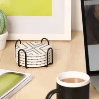 Sous-verre carré en résine écologique Casglow Heritage avec un design moderne fait main pour tasses à café et verres