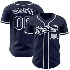 Vente en gros de maillots de baseball authentiques OMMIZ INDUSTRY personnalisés bleu marine-gris, best-sellers - Product Image 1