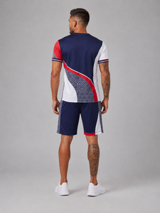 Men Summer Set Lightweight Breathable Two Piece Outfit Short Sleeve <b>T</b> <b>Shirt</b> And Comfortable Shorts For Casual Wear Fitness - Product Image 3