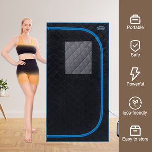 Tenda Sauna a Vapore Portatile Nera a Grandezza Naturale con Telecomando, Sedia Pieghevole, Tubi in PVC, Generatore di Vapore Personale per Spa Domestica - Product Image 2