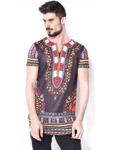 Chemise d'été décontractée pour homme, sans col, à double boutonnage, à manches courtes, imprimée par sublimation, respirante, séchage rapide, 100% coton - Product Image 4