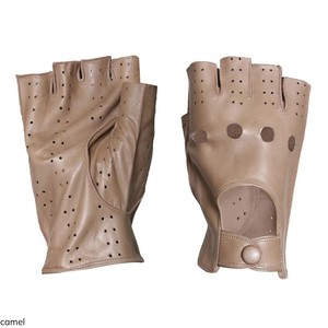 ถุงมือขับรถหนังกลับนิ่มแบบมีรูระบายอากาศ สีดำล้วน สำหรับผู้ชาย - Product Image 5