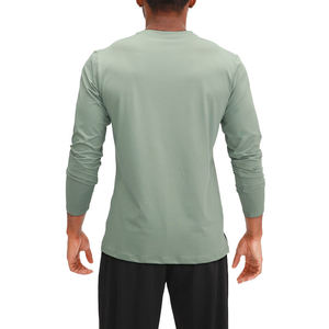 Service OEM, t-shirt à manches longues pour homme, style décontracté, vêtements de sport pour la salle de sport, course à pied, design personnalisé, vêtements de sport, 100% coton - Product Image 6