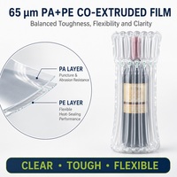 Sac à colonnes d'air en forme de Q à 7 colonnes personnalisé OEM pour l'expédition de bouteilles de vin, emballage protecteur gonflable PA+PE certifié GRS