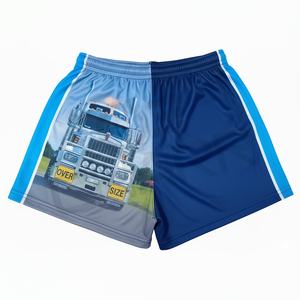 Wholesale Cheap Rugby Shorts Custom Logo Quick Dry Beach Trunk Shorts for <b>Boys</b> Drawstring Thick Footy Shorts with Zipper Pockets - Product Image 2