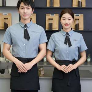 Ensemble uniforme de serveuse pour femmes 2026, personnalisé pour hôtels et restaurants, tenue de travail pour personnel d'accueil avec tablier - Product Image 4