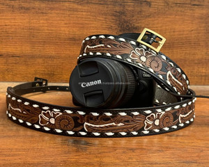 สายคล้องคอกล้องแบบปรับได้กว้าง4ซม. ทำจากหนังคาวบอยสายคล้องคอกล้องสำหรับ DSLR & SLR - Product Image 4