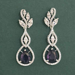 Mayoristas de Joyería de Moda en India, Aretes Clásicos de Circonia Cúbica con Engaste de Garra, Chapados en Rodio Vintage, para Mujer, Aniversario - Product Image 5