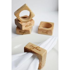 Anneaux de serviette en bois faits à la main, accessoires de table élégants pour mariages, restaurants haut de gamme, hôtels et événements spéciaux - Product Image 2
