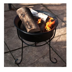 เตาผิงไม้สีดำทรงกลมสำหรับกลางแจ้ง พร้อมอุปกรณ์จุดไฟ สำหรับลานบ้าน สวนหลังบ้าน งานปาร์ตี้กองไฟ - Product Image 2