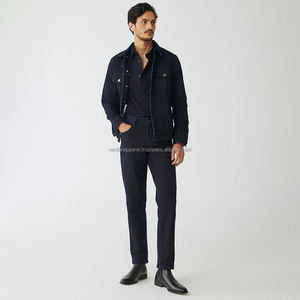 Nardon Apparel Vestes en jean grande taille pour hommes Col tournant Fermeture triple boutonnage 100% coton Style vintage Vestes de rue d'hiver - Product Image 3