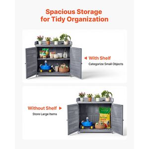 Tavolo da Giardinaggio per Esterni 39 X 19 con Piano in Legno e Armadietto in Legno per Postazione di Lavoro da Giardino - Product Image 5