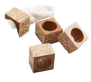 Anneaux de serviette en résine époxy et bois pour mariages, dîners et occasions festives – Boucles de serviette personnalisées faites à la main pour accessoires de table - Product Image 4