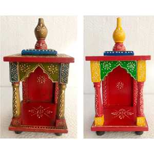 ของตกแต่งบ้านขนาดเล็กวัดทำจากไม้แบบจำลอง1โมเดล Mandir Pooja - Product Image 4