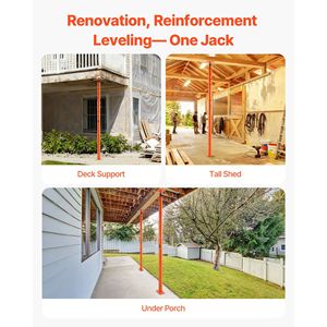 Confezione da 2 Pali Regolabili per Sollevamento Basamenti da 53-93 Pollici, Capacità Massima di Carico 18.000 Libbre, Componenti per Scale e Ponteggi - Product Image 3