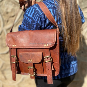 Sac à main élégant en cuir de chèvre fait à la main sac à bandoulière 9*11 pouces sac en cuir sacs marron - Product Image 3