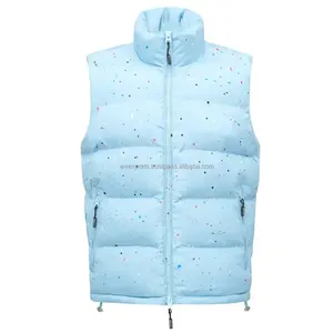 PAINT PUFFER GILET - BABY BLUE Invierno Personalizar Chaleco Puffer de la mejor calidad