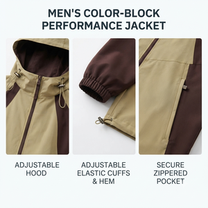 <b>Men</b> Premium <b>Lightweight</b> Windbreaker <b>Jacket</b> Full Zip Hooded Wind Resistant Water Outdoor Casual <b>Jacket</b> with Adjustable Low Price - Product Image 4