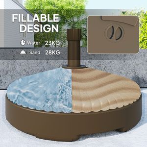 Base per Ombrellone da Esterno Rotonda, Resistente, Capacità 51 libbre (22,7 kg) con 62 libbre (28,2 kg) di Carico d'Acqua, per Uso in Cortile - Product Image 4