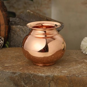 Lota et gobelet de prière en cuivre pur de qualité supérieure |   Kalash et coupe traditionnels pour la culte hindou, pour les rituels, l'Aarti, l'Abhishekam - Product Image 4