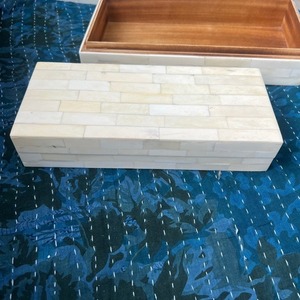 Handcrafted Bone Inlay Decorative <b>Storage</b> Box Set with Natural Mosaic Tile Pattern Jewelry Organizer Keepsake Box for Home Decor - Product Image 4