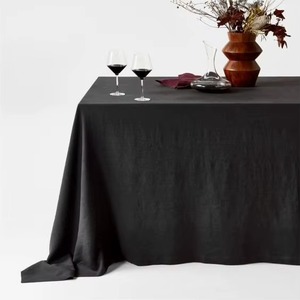 Bohemian Black <b>Tablecloth</b> for Home Hotel Restaurant Handmade Kitchen Table Decor Cloth Washed Cotton <b>Tablecloth</b> - Product Image 1