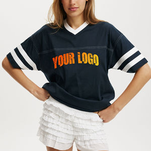 T-shirt d'été personnalisé pour femme, col rond, manches courtes, épaules tombantes, respirant et écologique, le plus vendu - Product Image 1