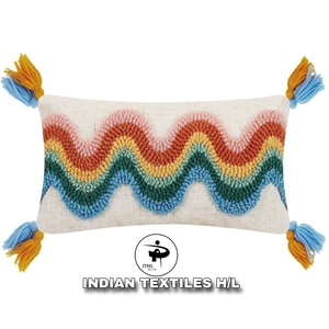 Fashionable Boho Tufted <b>Pillow</b> Cover Hot Selling Unique Handwoven Decorative <b>Throw</b> <b>Pillow</b> Custom Design With Tassel - Product Image 1