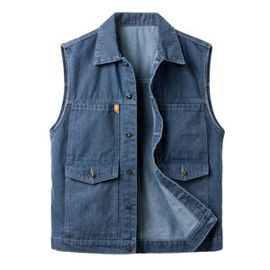 Gilet en jean pour hommes, vêtements d'extérieur d'hiver, respirant, style décontracté, coupe confortable, usage quotidien - Product Image 1