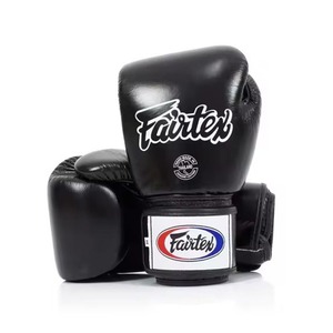 นวมชกมวยไทย Fairtex สีดำใหม่เอี่ยม คุณภาพสูง หนังวัวแท้ สำหรับมืออาชีพ อุปกรณ์ฝึกซ้อมมวย Fairtex - Product Image 1