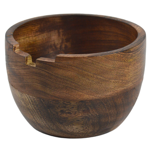 ชุดชามสลัดไม้ 4 ใบ พร้อมการตกแต่งสีน้ำตาลธรรมชาติ สำหรับเสิร์ฟผลไม้และของว่าง ชามทำจากไม้แท้ทั้งใบ - Product Image 5