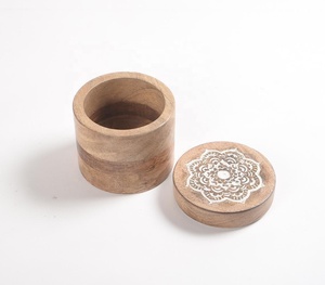 Bocal de qualité supérieure en bois de manguier peint à la main à bas quantité minimale de commande Fabricant sur mesure Grossiste vente directe d'usine - Product Image 1