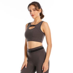 Sujetador Deportivo de Yoga sin Costuras con Gran Soporte y Logotipo Frontal, Diseño Simple para Mujer - Product Image 1