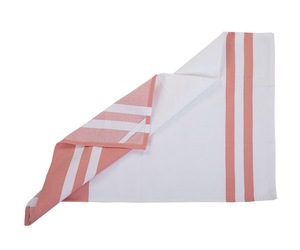 Ensemble de torchons de cuisine en coton rayé, teint en fil, écologiques, blancs avec bords colorés, rectangulaires, tissés, lavables en machine pour usage domestique - Product Image 4