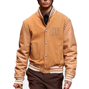 Chaquetas Varsity de Cuero Completo para Universidad, Diseño de Moda Urbana, con Logotipo Personalizado Bordado, para Unisex - Product Image 1