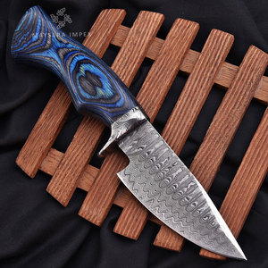 Couteau de chasse de poche forgé à la main sur mesure avec manche et étui en Pakkawood de haute qualité, couteau de camping extérieur, outil EDC - Product Image 2