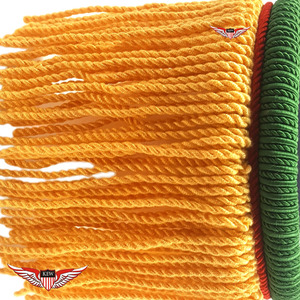 Épaulette tressée jaune avec bordure verte, accessoire d'uniforme détachable pour les parades et les cérémonies - Product Image 3