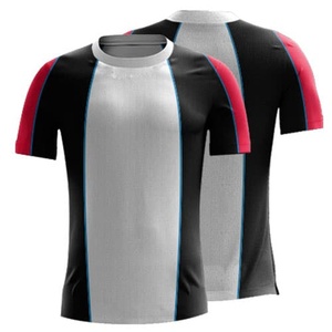 T-shirt décontracté tricoté pour homme, rouge, à manches courtes, col en V, double boutonnage, imprimé par transfert thermique, 100 % coton respirant, été - Product Image 4