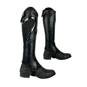Custom Premium Genuine Leather Equestrian Horse Riding <b>Half</b> <b>Chaps</b> Unisex Men Women Adult Outdoor Horseback Riders Protective - Product Image 3