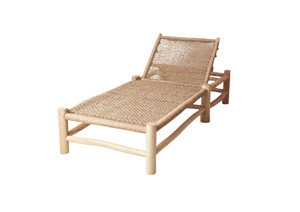 Premium Lunara Lounger Solid Teak Wood Structure Artisan Hand-Woven Foldable Water Resistant Outdoor <b>Sunbed</b> for Luxury Resort - Product Image 6