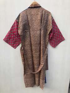 ชุดกิโมโนผ้าไหมแท้ 100% ดีไซน์เนอร์ ชุดลำลองสไตล์วินเทจ คอวี แขนยาว ชุดนอนสุดพิเศษ ชุดลำลอง ชุดคลุมบิกินี่ - Product Image 4