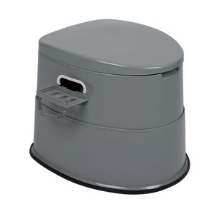 WC portatile con tappetino antiscivolo grigio - Product Image 1