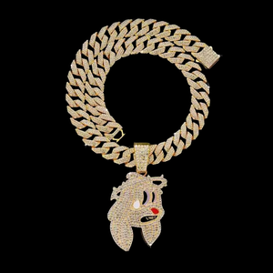 Pendentif Visage Mignon en Strass et Cristal, Argent 925 Plaqué Rhodium, Breloque Thème Dessin Animé, Usage Quotidien, Unisexe, Prix Export - Product Image 2