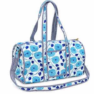 Rectangular <b>Box</b> Shape Floral <b>Canvas</b> Duffle Bag Removable Strap Zipper Closure Women's Travel Handbag Casual Valentine's Day - Product Image 1