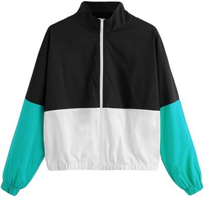 Veste coupe-vent légère pour femme, respirante, réversible, unie, imperméable, avec fermeture éclair, blouson coupe-vent, grande taille - Product Image 1