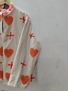 Handmade <b>Velvet</b> Hand Embroidered Winter Bomber <b>Jacket</b> <b>for</b> <b>Women</b> | Indian Artisan Floral Folk Design | Premium Eco-Friendly - Product Image 3