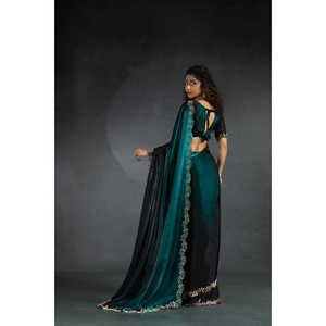 Designer Diamond Work Party Wear Saree Elegant <b>Cocktail</b> <b>Dresses</b> Style - Product Image 4