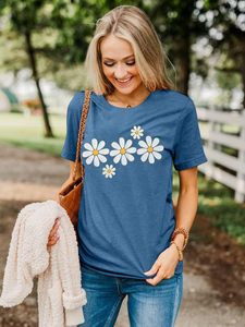 Camiseta con Estampado Personalizado para Mujer, Camiseta Gráfica de Moda, Top Informal de Algodón Suave, Manga Corta, Atuendo Elegante para Mujer, Ligero, Verano - Product Image 3
