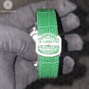 Correa de reloj de cuero verde Charm Jewels de 18 mm con hebilla de moda y movimiento de cuarzo, estilo femenino - Product Image 6
